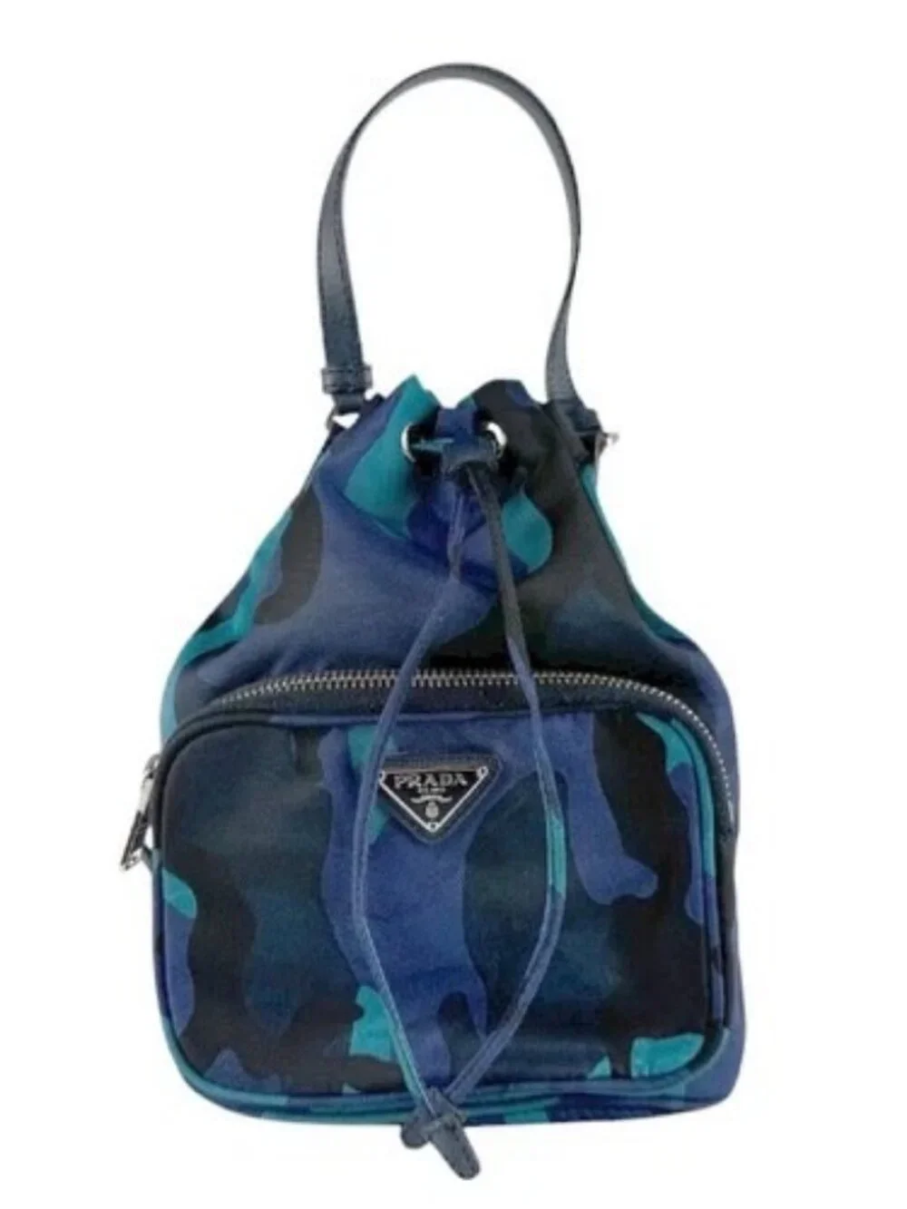 Auth PRADA Handbag Crossbody Shoulder Bag Navy/Black/Blue Nylon/Leather - z9367 - Picture 1 of 13